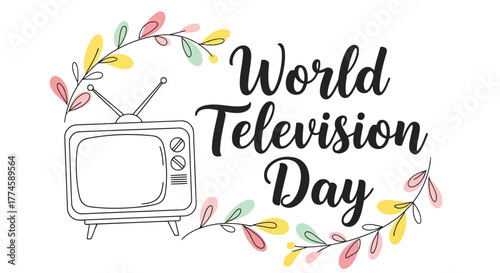 World television day text and illustration