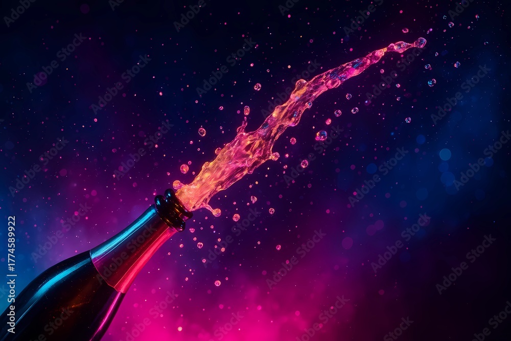 custom made wallpaper toronto digitalNeon Champagne Splash