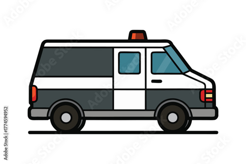 Wallpaper Mural ambulance car vector illustration, A vector art of ambulance on white background Torontodigital.ca