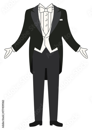 誰にでも着せられる燕尾服のベクターイラスト