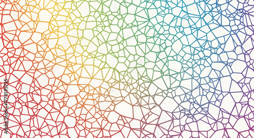 Colorful Abstract Cellular Network with Gradient Rainbow Hues.