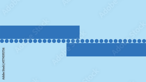 A simple abstract design featuring blue rectangles and circles on a light blue background plain style