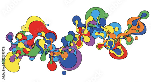 Psychedelic Abstract Blob Network with Vibrant Colors and Retro Aesthetic