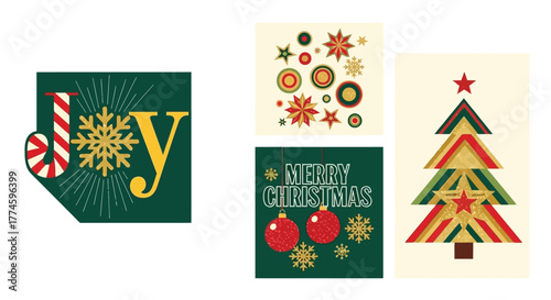 Festive Christmas Card Designs Geometric Holiday Cheer and Joyful Greetings