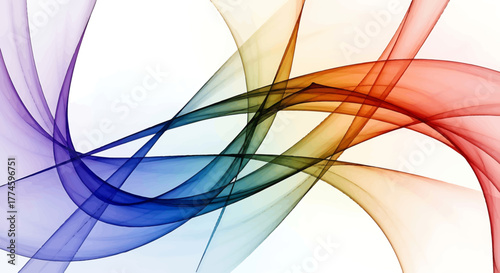 Interwoven Gradient Ribbons: A Dynamic Abstract Composition of Color and Light