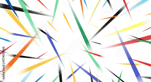 Dynamic Abstract Composition of Colorful, Overlapping, Angled Lines