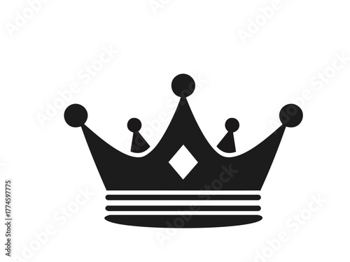 Crown vector icon. black silhouette of crown isolated on a white background.