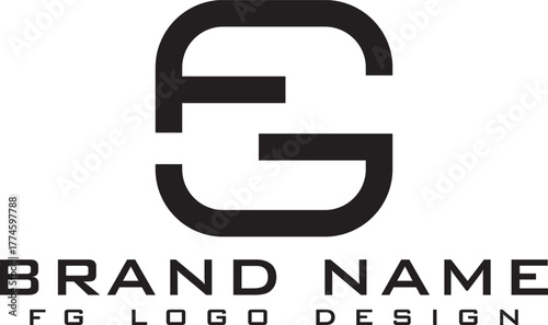 Vector abstract luxury circle stamp letter fg logo