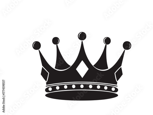 Crown vector icon. black silhouette of crown isolated on a white background.