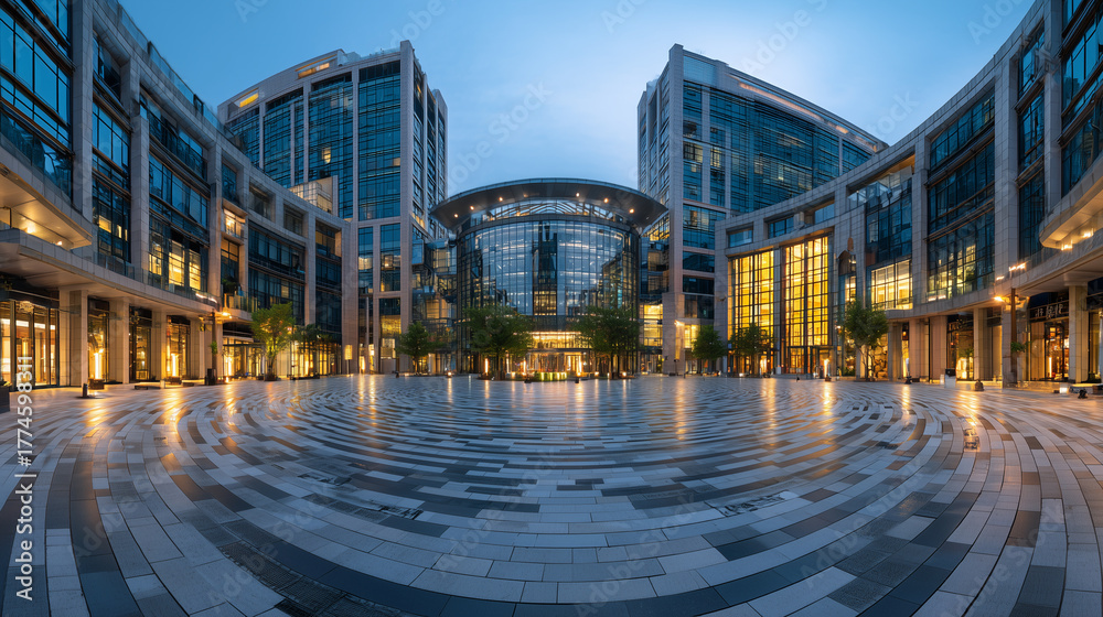 Fototapeta premium business center at night