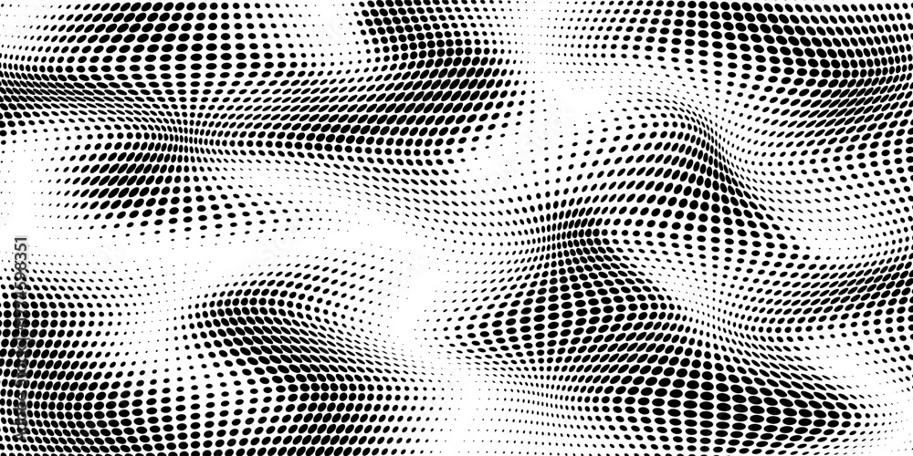 Fototapeta premium Abstract halfton background. A wave of black dots on a white background.vector.eps 10