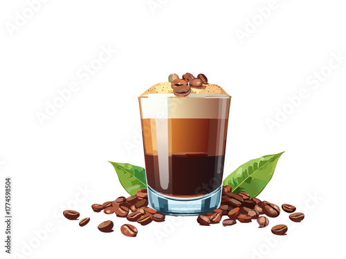 Cocktail Vector isolated or on white background. Mocktail. Summer soda	
