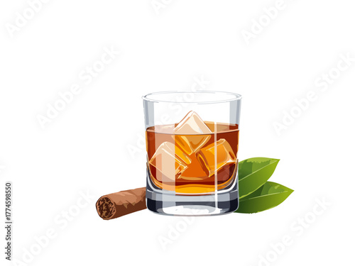 Cocktail Vector isolated or on white background. Mocktail. Summer soda	
