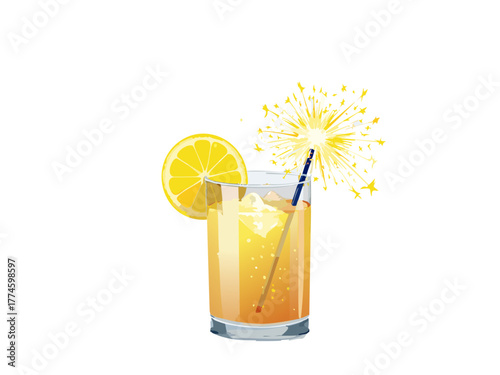 Cocktail Vector isolated or on white background. Mocktail. Summer soda	

