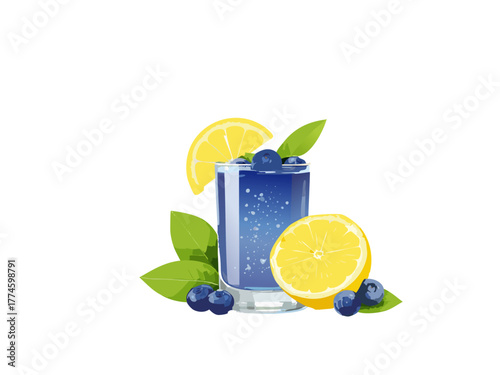 Cocktail Vector isolated or on white background. Mocktail. Summer soda	
