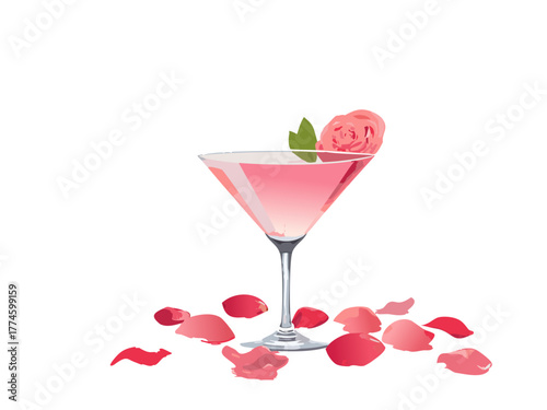 Cocktail Vector isolated or on white background. Mocktail. Summer soda	
