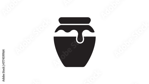 Honey pot icon simple flat vector illustration isolated on white background for design elements