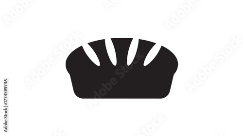 Simple bread loaf icon a flat vector glyph illustration isolated on white background for bakery or food app design