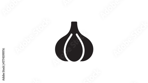 Garlic icon simple flat vector glyph isolated on white background for menu design and culinary infographics