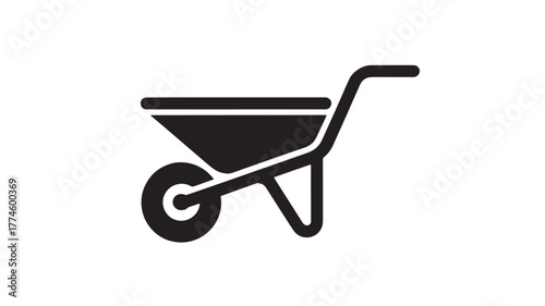 Wheelbarrow icon simple flat vector illustration isolated on white background for gardening and construction