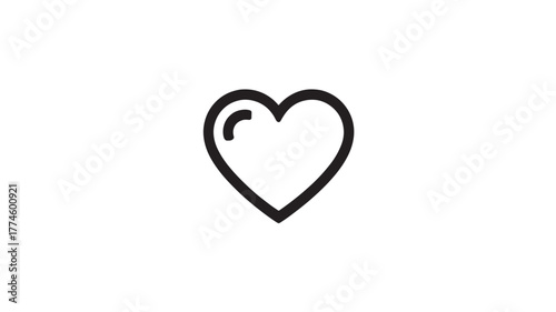Simple heart icon flat vector design element isolated on white background for web and mobile apps