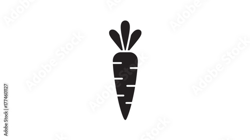 Carrot glyph icon simple flat vector illustration isolated on white background for menu design and healthy eating concepts