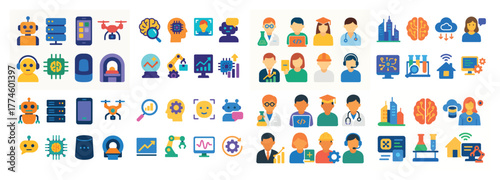 Technology and science icons collection