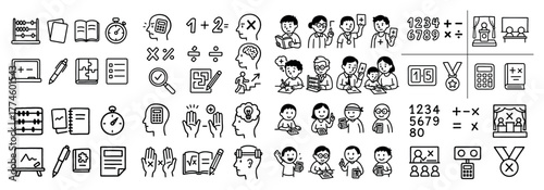 Educational icons and symbols collection