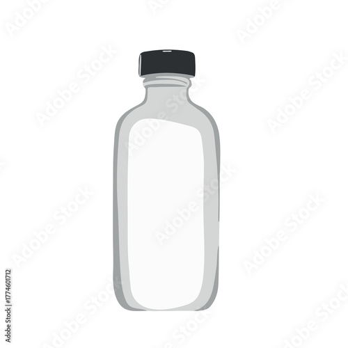 Cosmetic bottle packaging with dispenser illustration