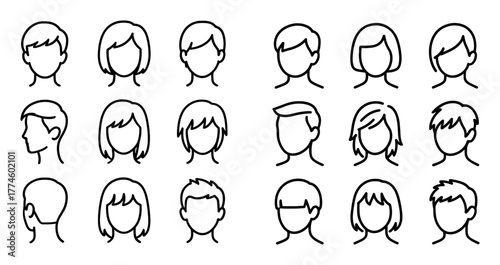 Minimalist Haircut Icons