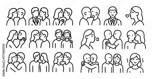 Minimalist Kiss Icons