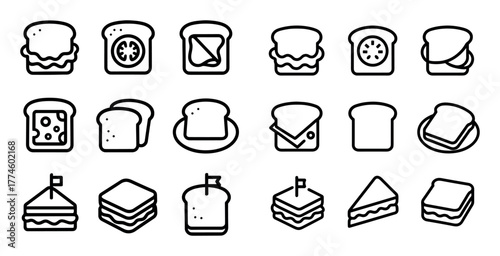 Minimalist Sandwich Icons