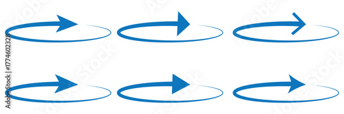 Rotating arrows black icon set. Update, replay, repeat, reload, reset symbol. Circle arrow sign. Vector design element for an interface, app, project, logo. Isolated on a white background.