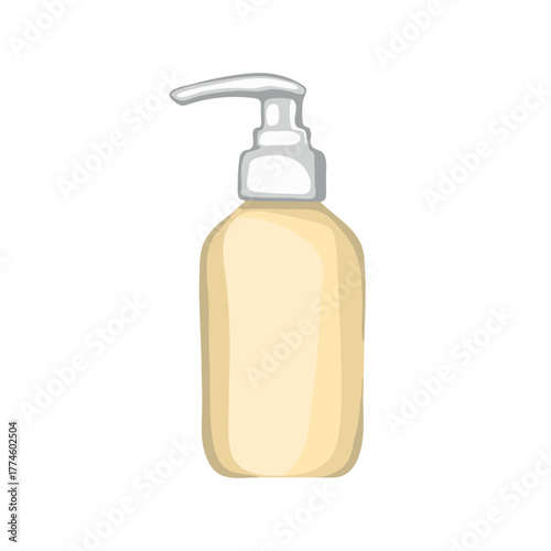 Shower gel cosmetic packaging with dispenser illustration