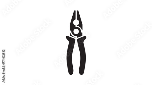 Pliers icon simple black glyph vector illustration isolated on white background for construction and repair