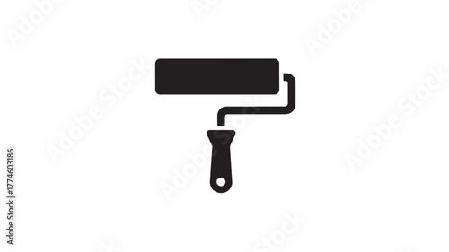 Paint roller icon simple flat vector illustration isolated on white background for graphic and web design