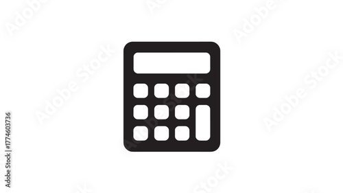 Calculator icon simple flat vector glyph isolated on white background for app design and financial calculations