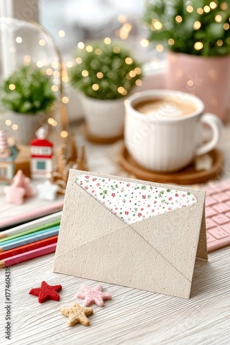 Celebración del Día de Reyes con una carta escrita a mano y decoraciones