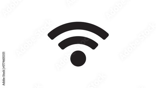 Wifi signal icon simple flat vector glyph isolated on white background for web and mobile app design