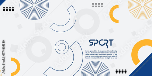 Blue and yellow abstract geometric background. SImple design and presentation, cover, flayer, textures,