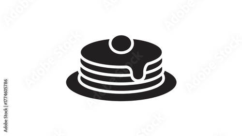 Pancake stack icon simple flat glyph vector design isolated on white background