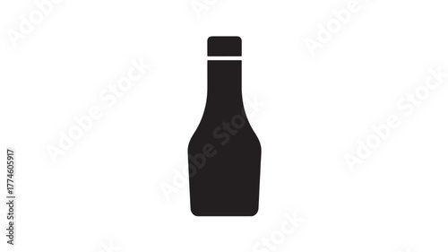 Silhouette of a bottle simple flat vector icon isolated on white background
