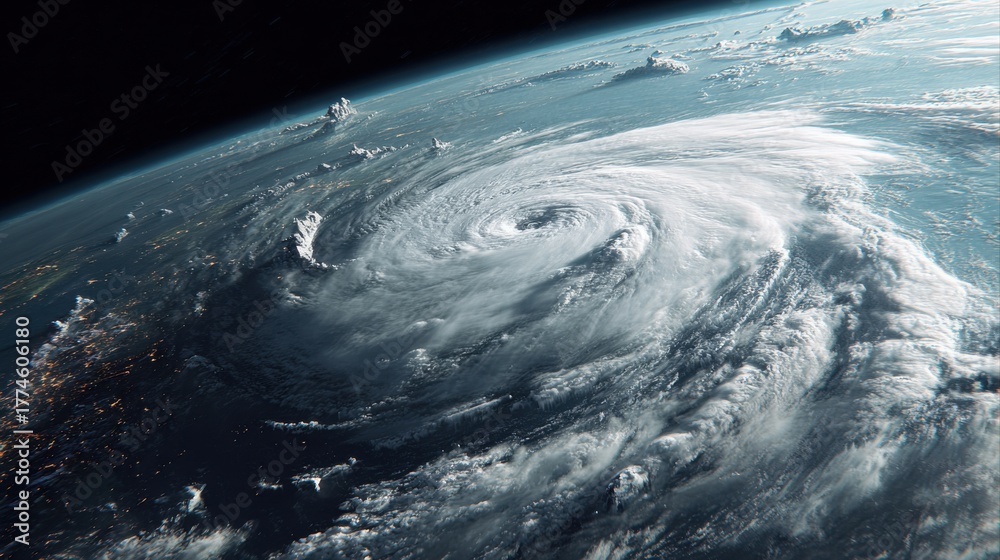 Fototapeta premium powerful cyclone seen from space