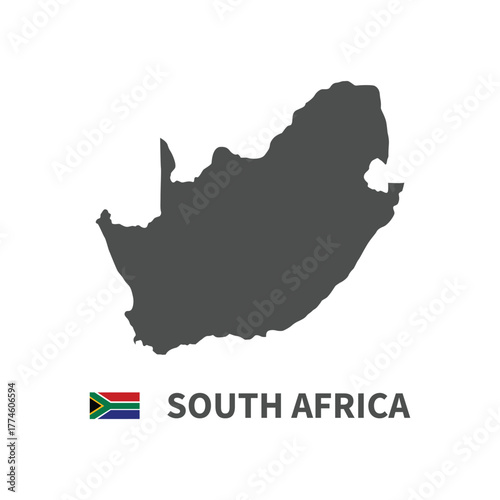 South Africa map flag illustration on white background