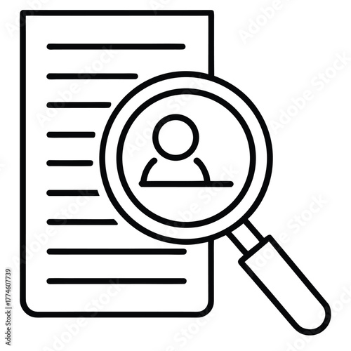 Job search and human resources management concept featuring a magnifying glass icon