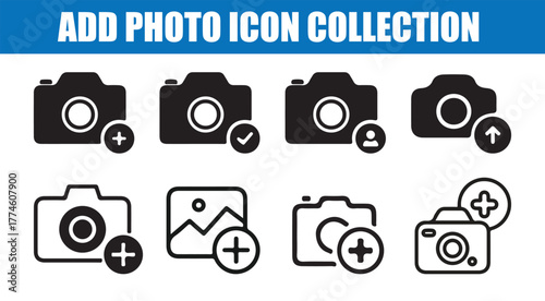Camera and Photo Add Icon Collection