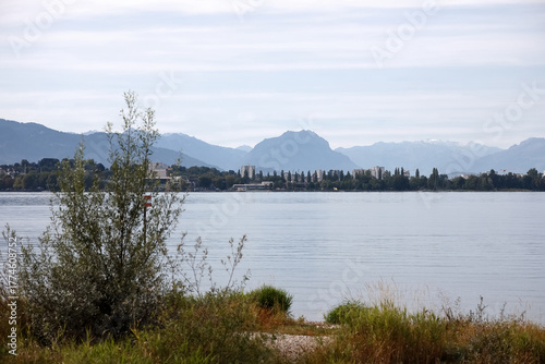 This is the view from Lochau, Austria, across Lake Constance