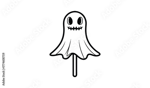 Spooky ghost lollipop treat for halloween fun