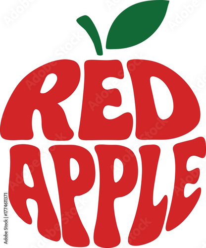 vector illustration of a red apple.