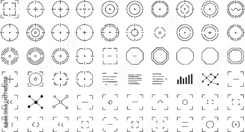 Diverse Collection of Target, Crosshair, and Focus Frame Icons